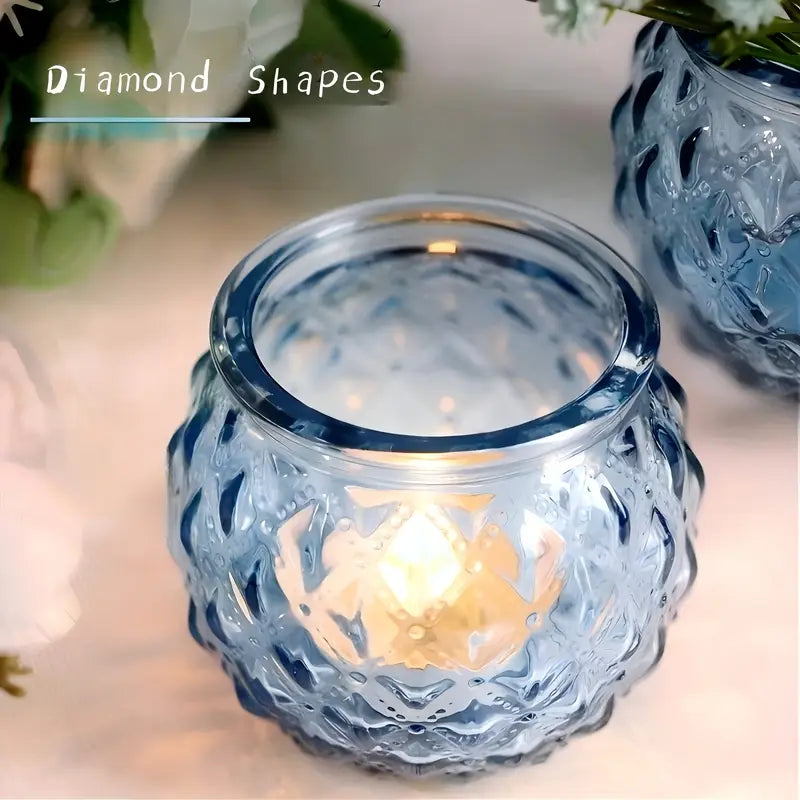 Blue Glass Votives 5cm