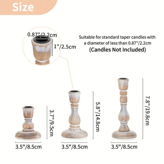 Farmhouse Wooden Candle Holders