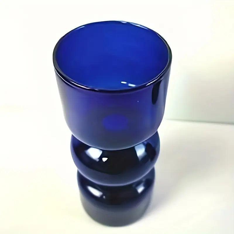 Dark blue glass candle holder (2)
