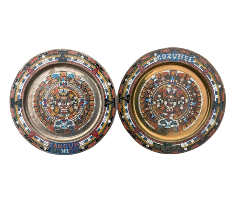 Aztec Copper Decorative Plates – 28cm Tribal Statement Tableware (Mexican & Arabian Nights Tablescape)