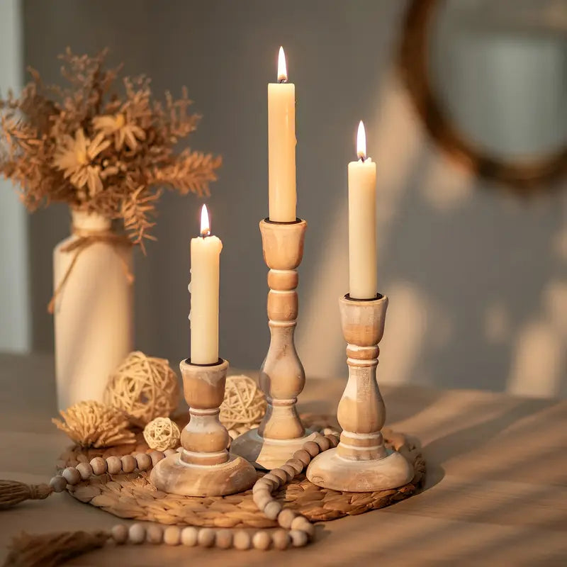 Farmhouse Wooden Candle Holders