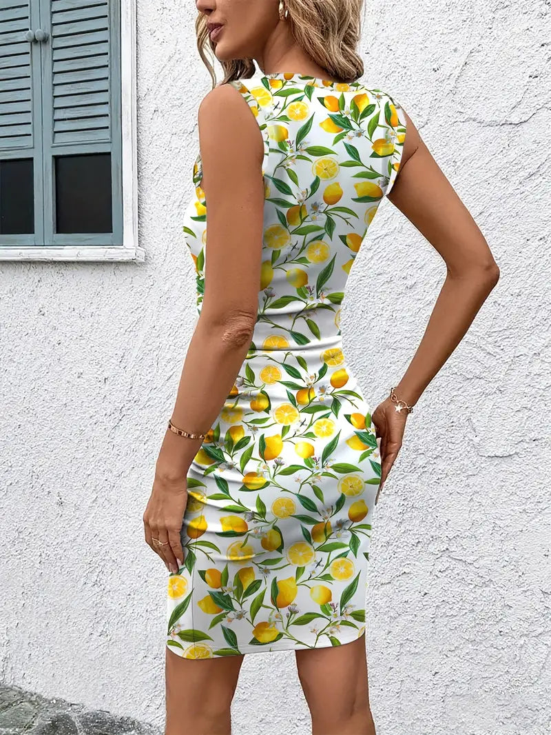 Summer Lemon Dress with Lemon Print