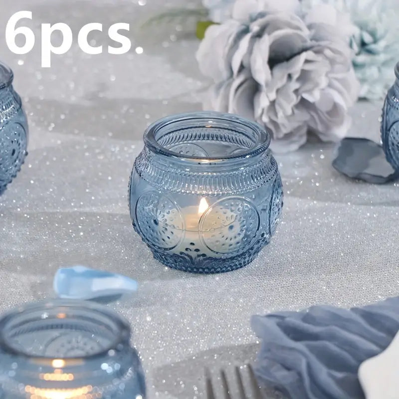 Blue Glass Votives 5cm