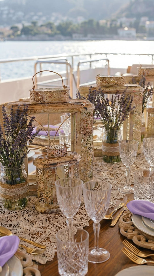 🇫🇷 Lavande Lumière Tablescape - Rectangular 12 Seater Table