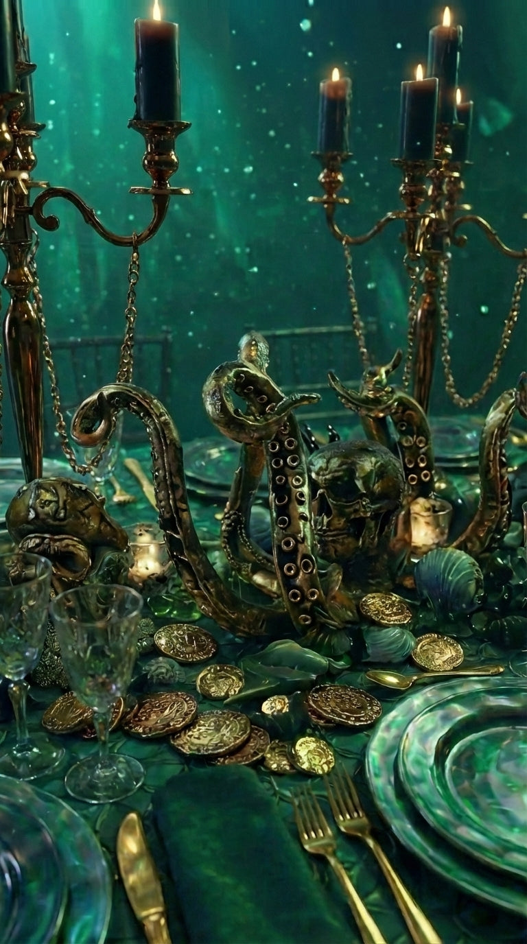 Kraken’s Fortune – A Luxury Underwater Pirate Tablescape RECTANGULAR