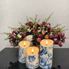 Blue Amalfi LED Flameless Pillar Candle Set