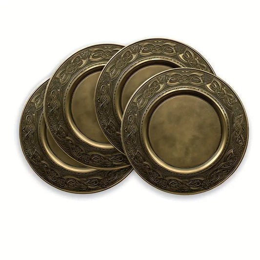 Round Placemats - Bronze Antique Design (4)