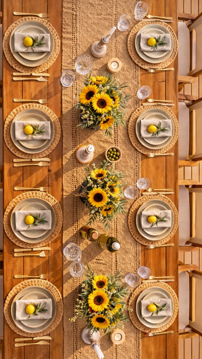 🇮🇹 Girasole Riviera Tablescape - 12 Seater Rectangular