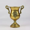 Antique Gold Metal Footed Vase with Heraldic Emblem – Luxury Decorative Vase