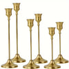 Antique Gold Metal Candlesticks – 17cm, 20cm & 23cm