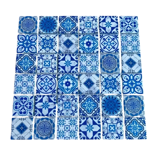 Colorful Mandala Glass Mosaic Tile Sheet - 30cm x 30cm
