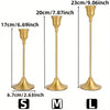 Antique Gold Metal Candlesticks – 17cm, 20cm & 23cm
