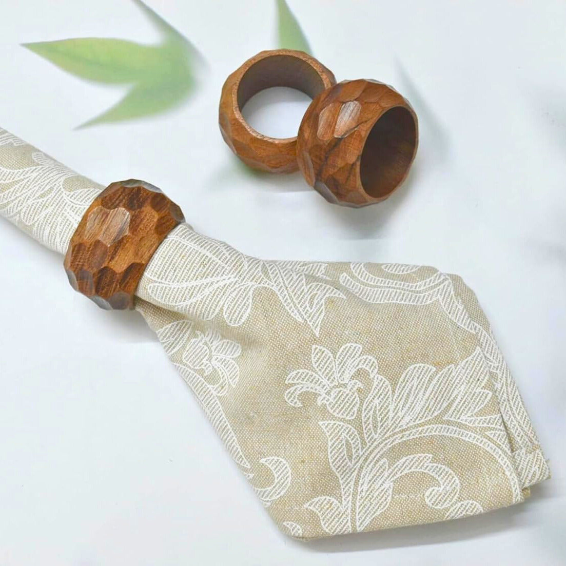 Handcrafted Hammered Wood Napkin Ring