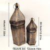 Moroccan Filigree Brass Lanterns Set 44cm x 16cm & 30.5cm x 12cm