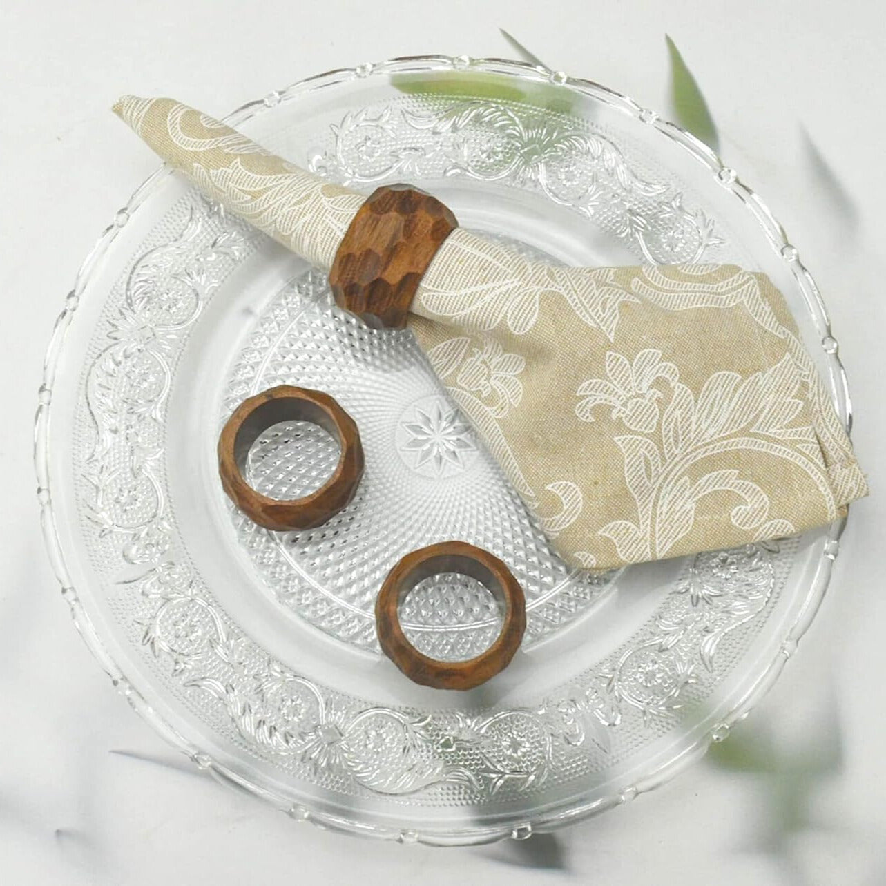 Handcrafted Hammered Wood Napkin Ring