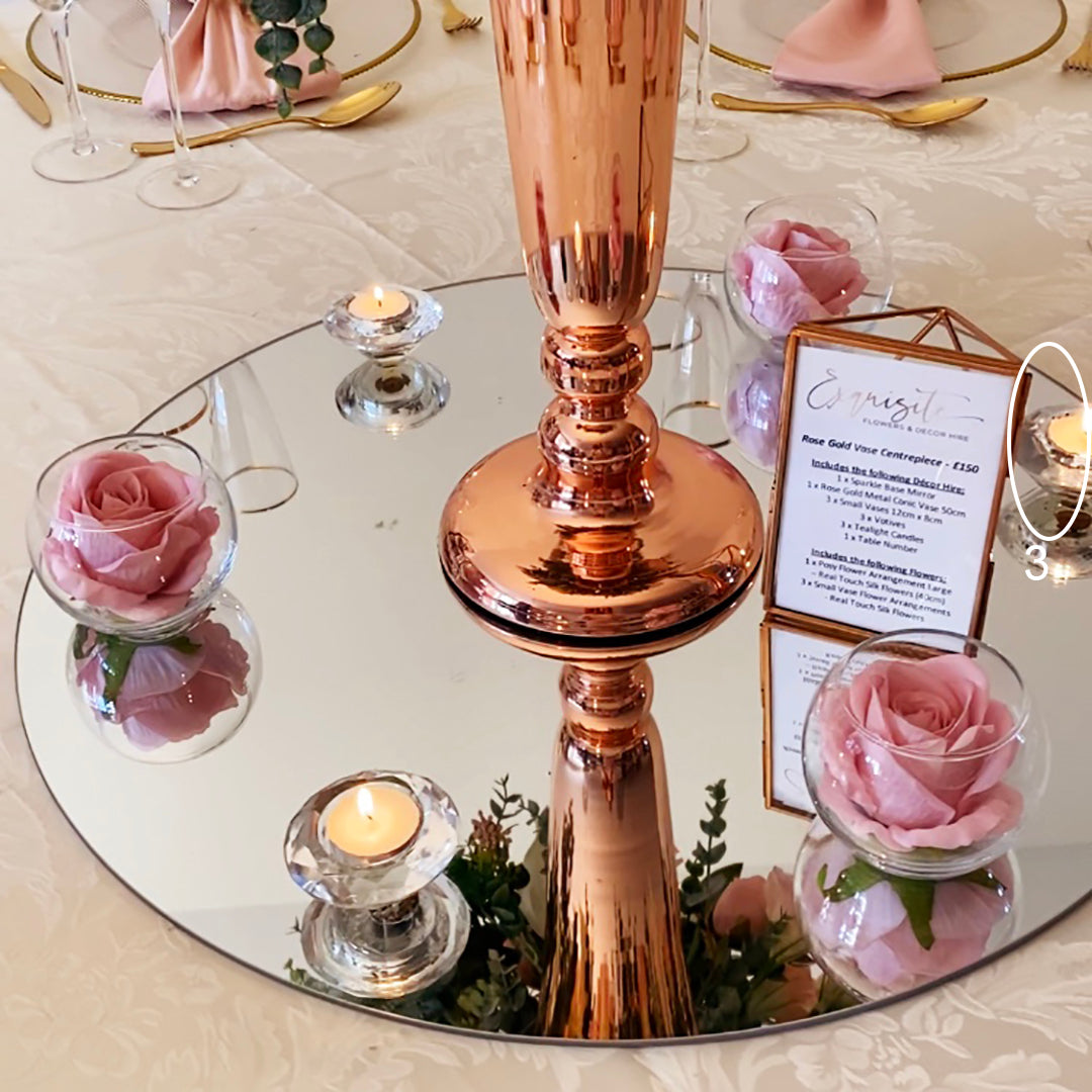 Rose Gold Trumpet Vase Centrepiece