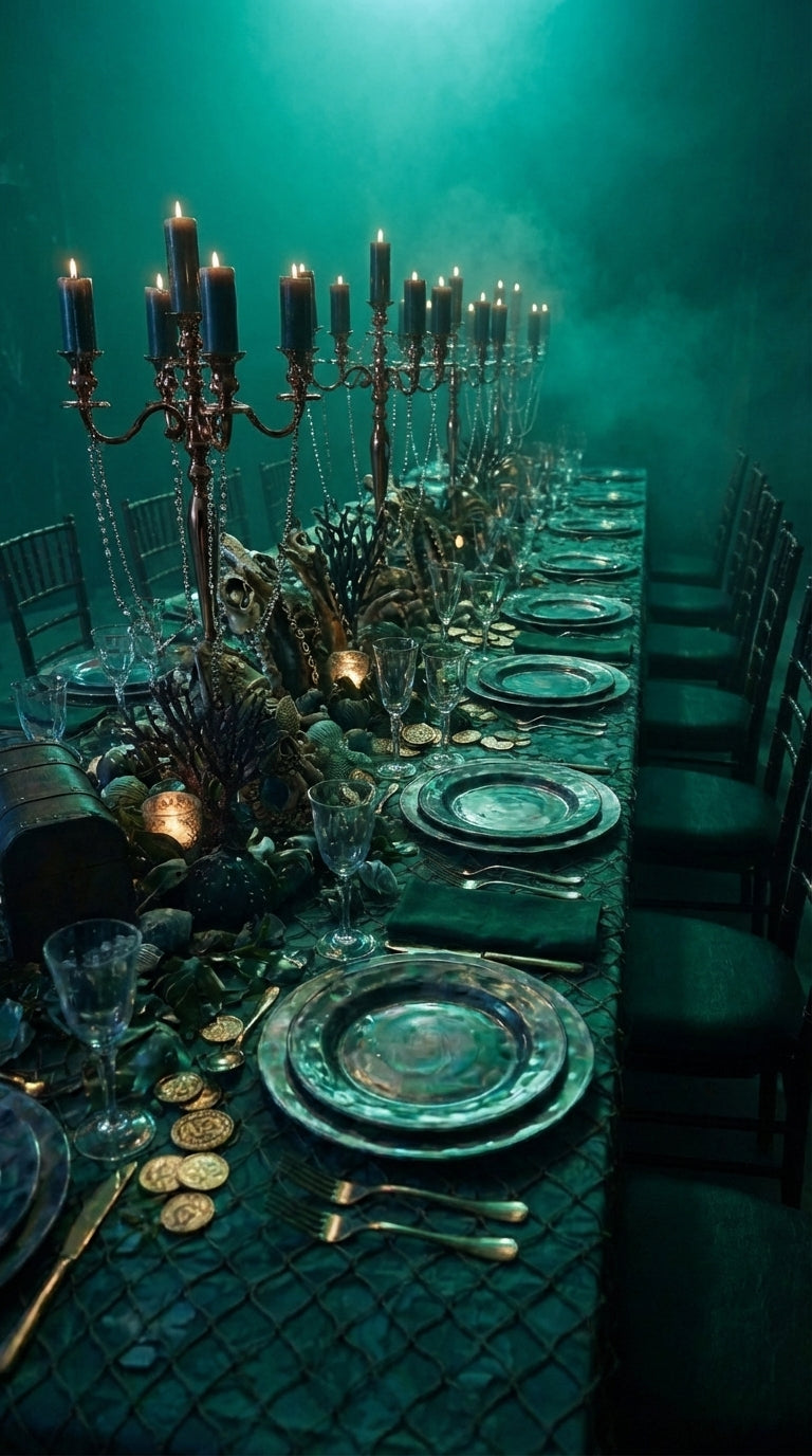 Underwater Pirate Treasure Tablescape – Luxury Ocean-Inspired Event Design