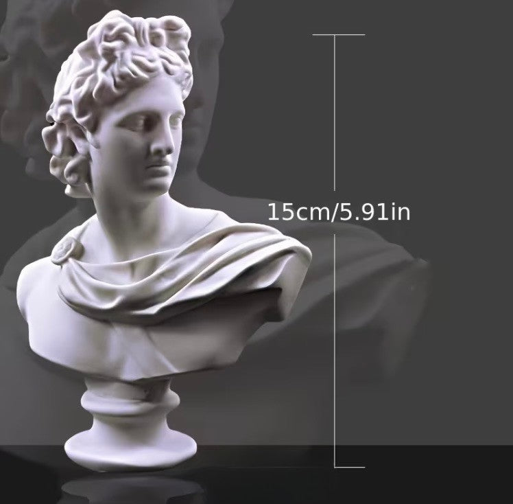 Apollo Bust Sculpture 15cm – Luxury Greek Statue Prop