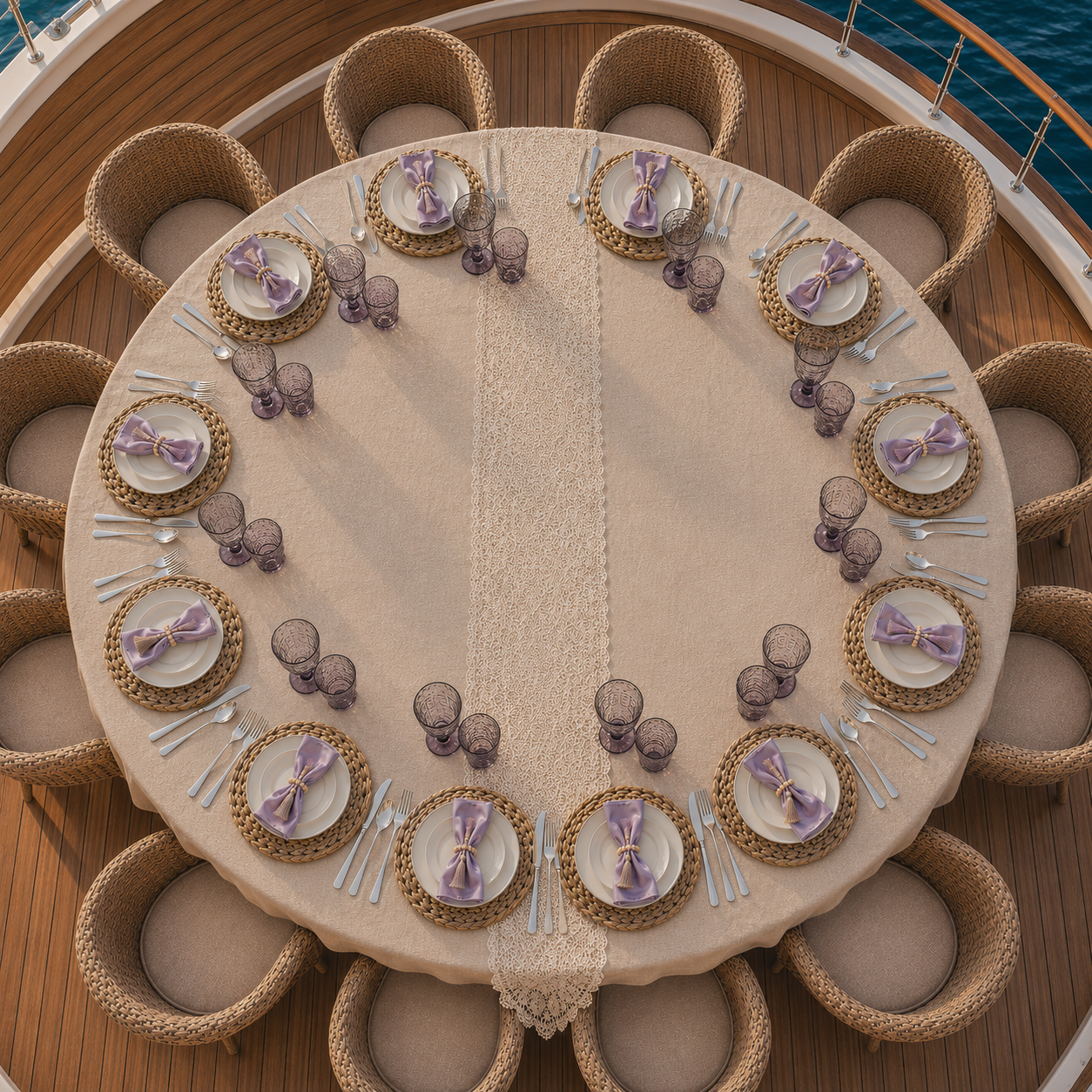 🇫🇷  Lavande Lumière Tablescape - 12 Seater Round