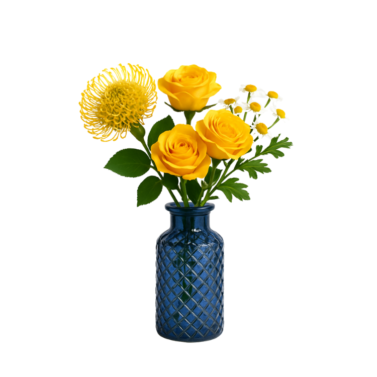Yellow Flower Arrangement - Bud Vase (3 Stems)