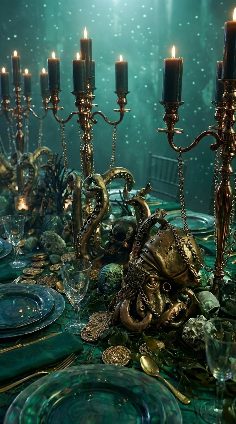 Underwater Pirate Treasure Tablescape – Luxury Ocean-Inspired Event Design