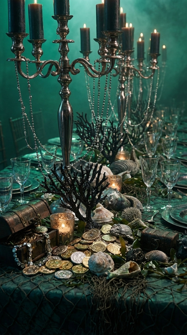 Underwater Pirate Treasure Tablescape – Luxury Ocean-Inspired Event Design