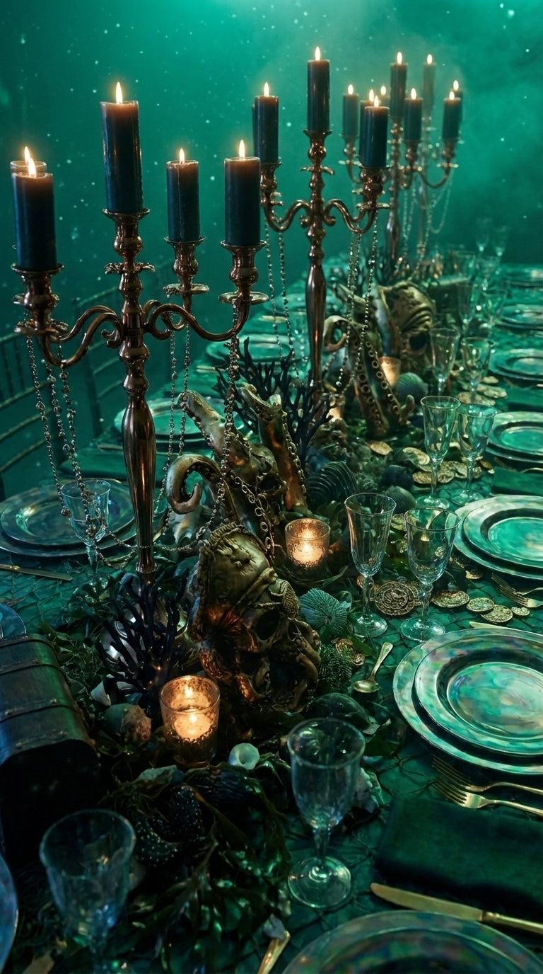 Underwater Pirate Treasure Tablescape – Luxury Ocean-Inspired Event Design