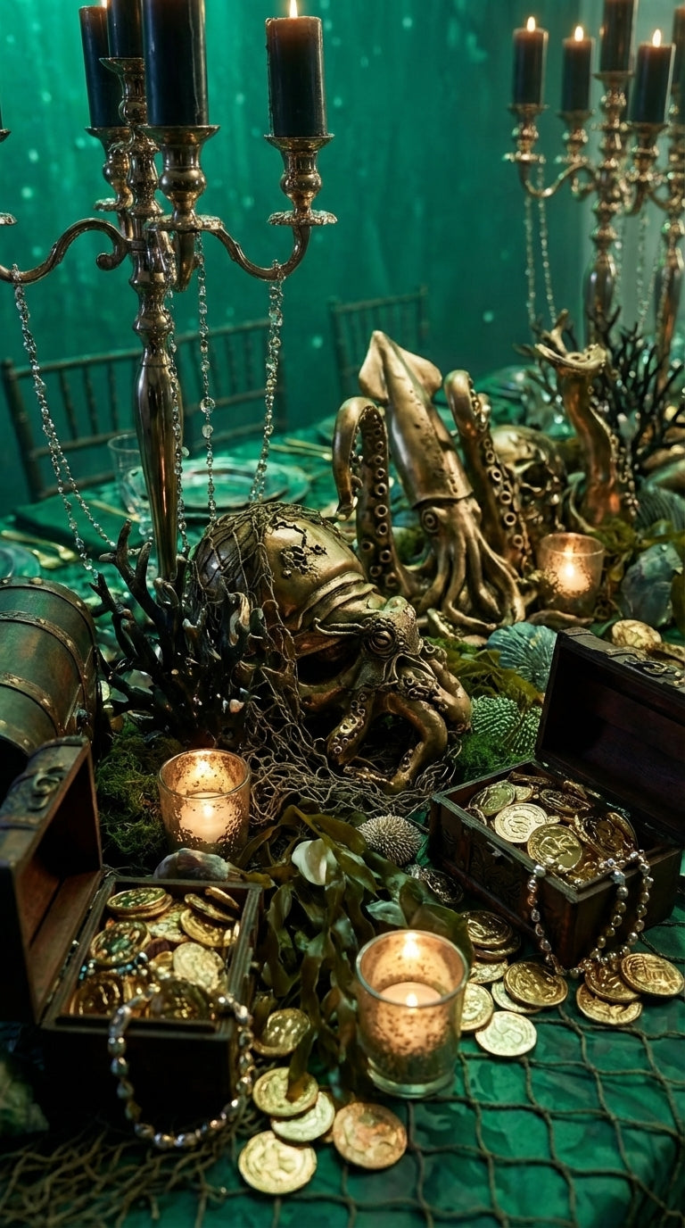 Underwater Pirate Treasure Tablescape – Luxury Ocean-Inspired Event Design
