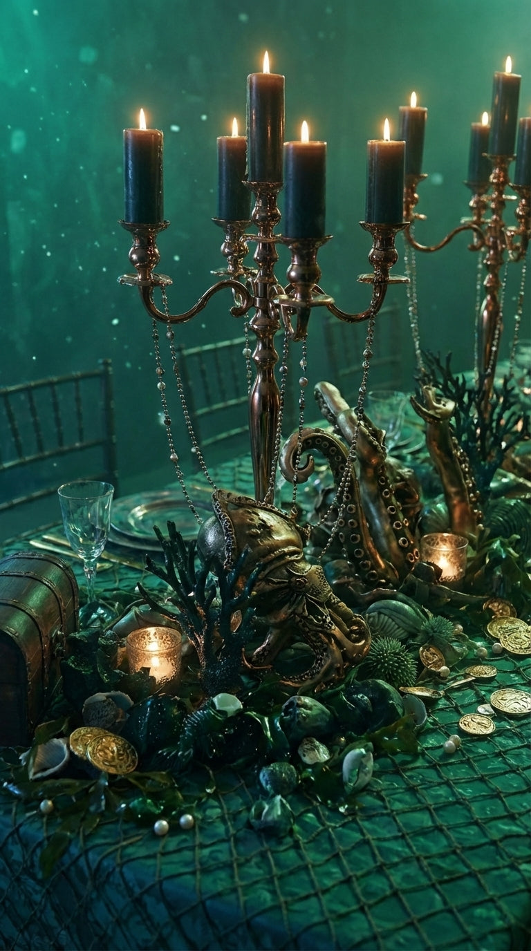Underwater Pirate Treasure Tablescape – Luxury Ocean-Inspired Event Design
