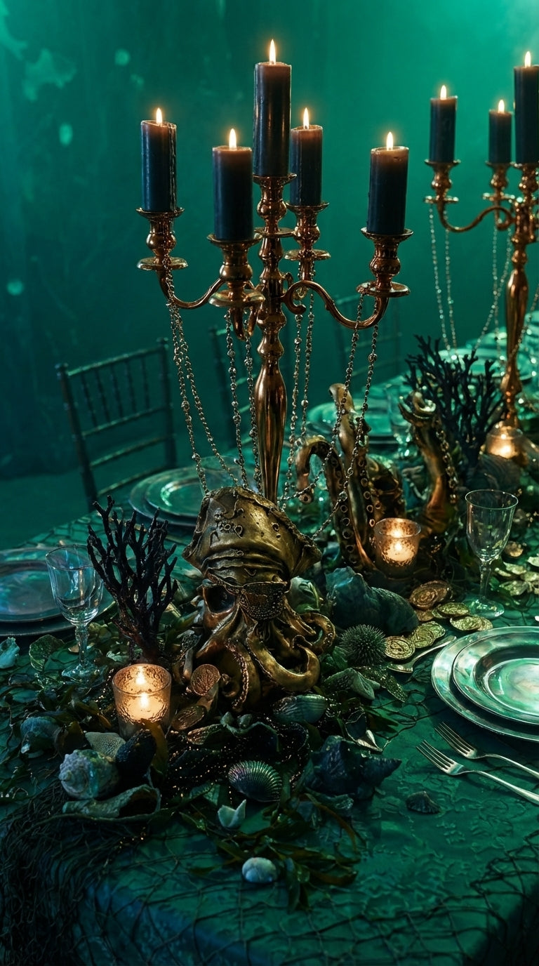Underwater Pirate Treasure Tablescape – Luxury Ocean-Inspired Event Design