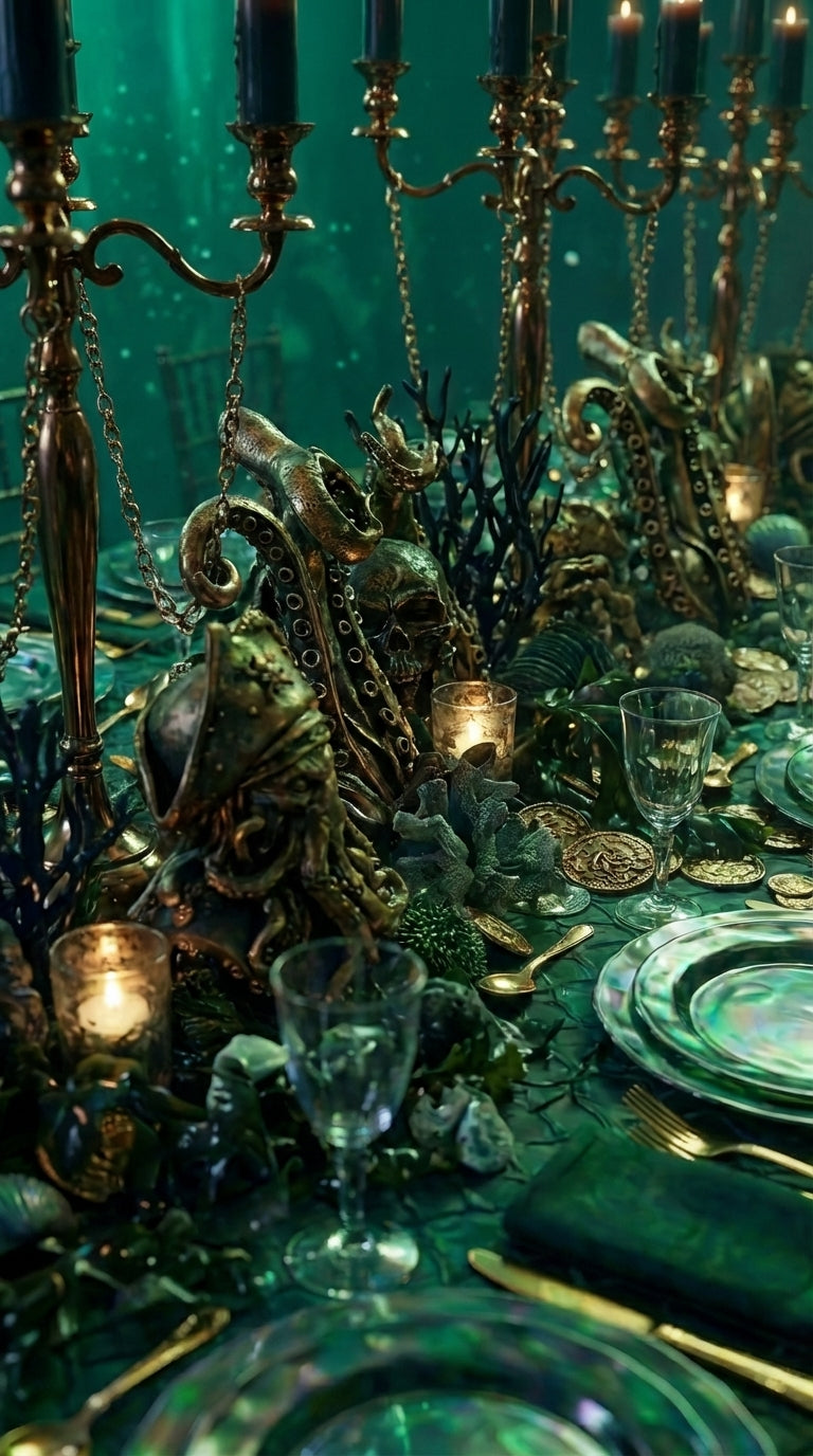 Underwater Pirate Treasure Tablescape – Luxury Ocean-Inspired Event Design
