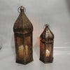 Moroccan Filigree Brass Lanterns Set 44cm x 16cm & 30.5cm x 12cm