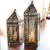 Moroccan Filigree Brass Lanterns Set 25cm x 9.5cm & 30.5cm x 9.5cm