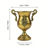 Antique Gold Metal Footed Vase with Heraldic Emblem – Luxury Decorative Vase