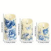 Blue Amalfi LED Flameless Pillar Candle Set
