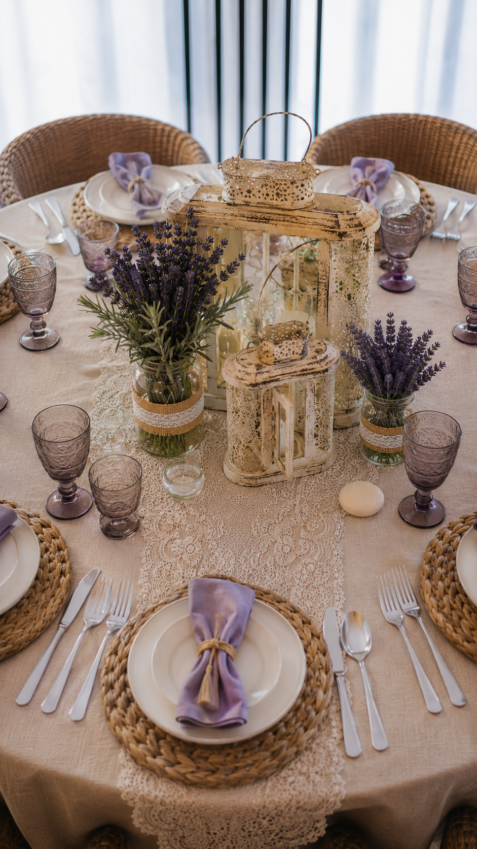 🇫🇷  Lavande Lumière Tablescape - 12 Seater Round