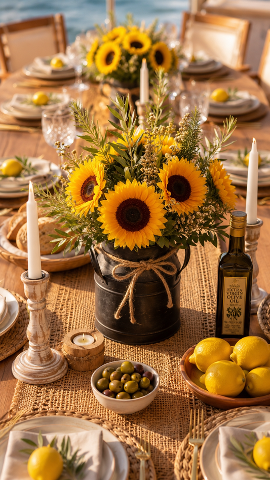 🇮🇹 Girasole Riviera Tablescape - 12 seater Round