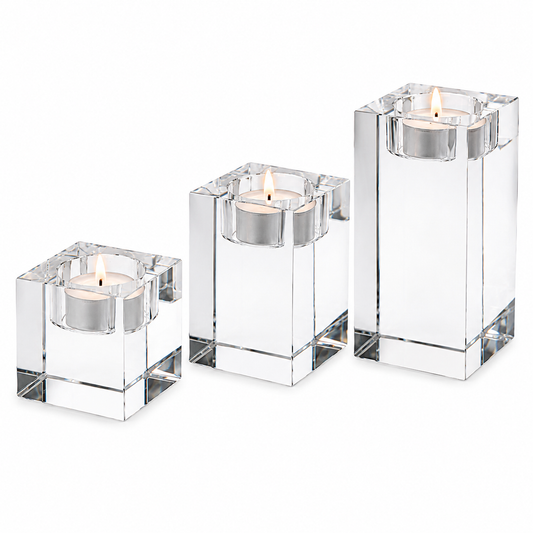 Crystal Lumière Crystal Cube Votive Set (4cm, 6cm & 8cm)