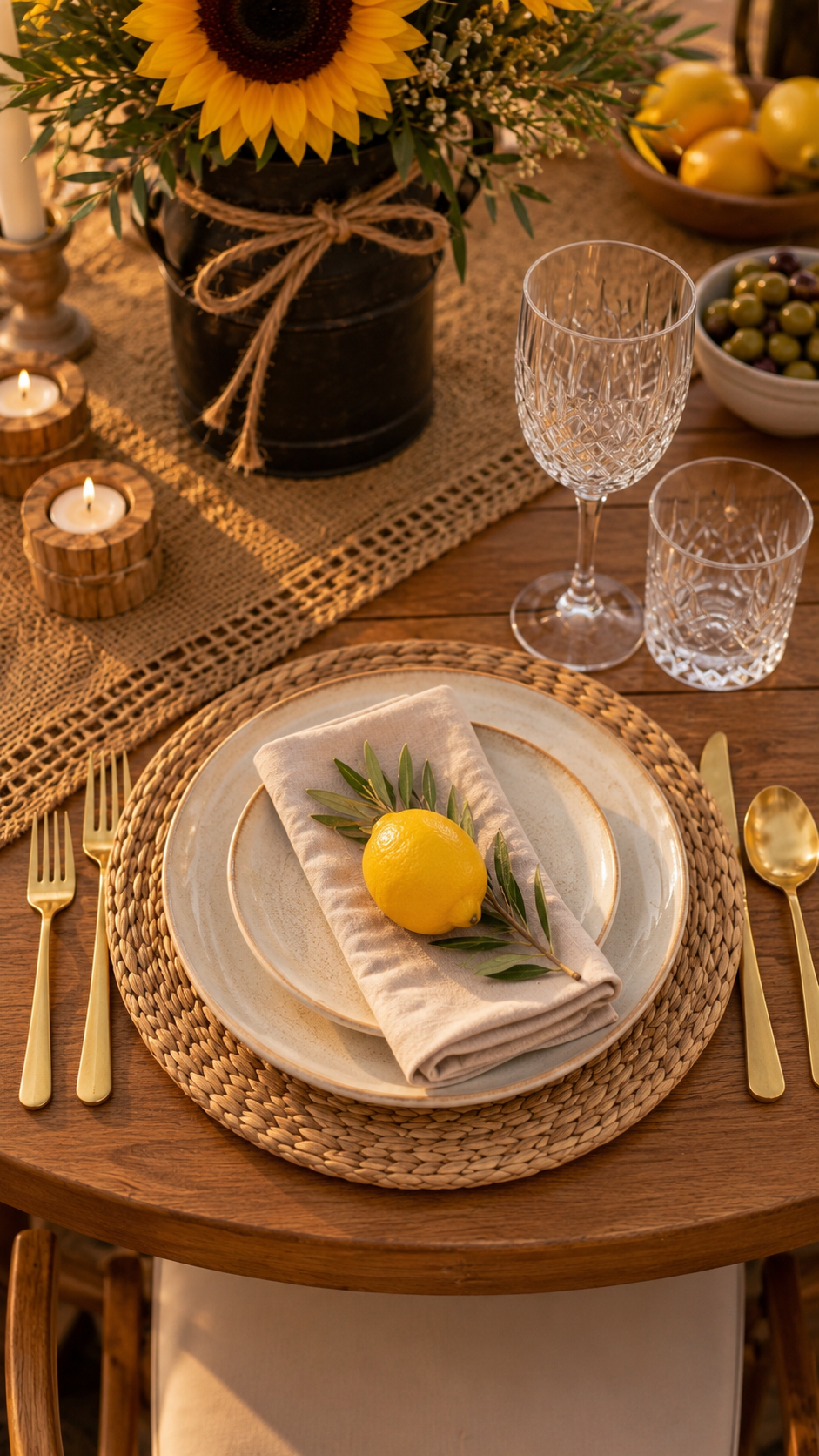🇮🇹 Girasole Riviera Tablescape - 12 seater Round