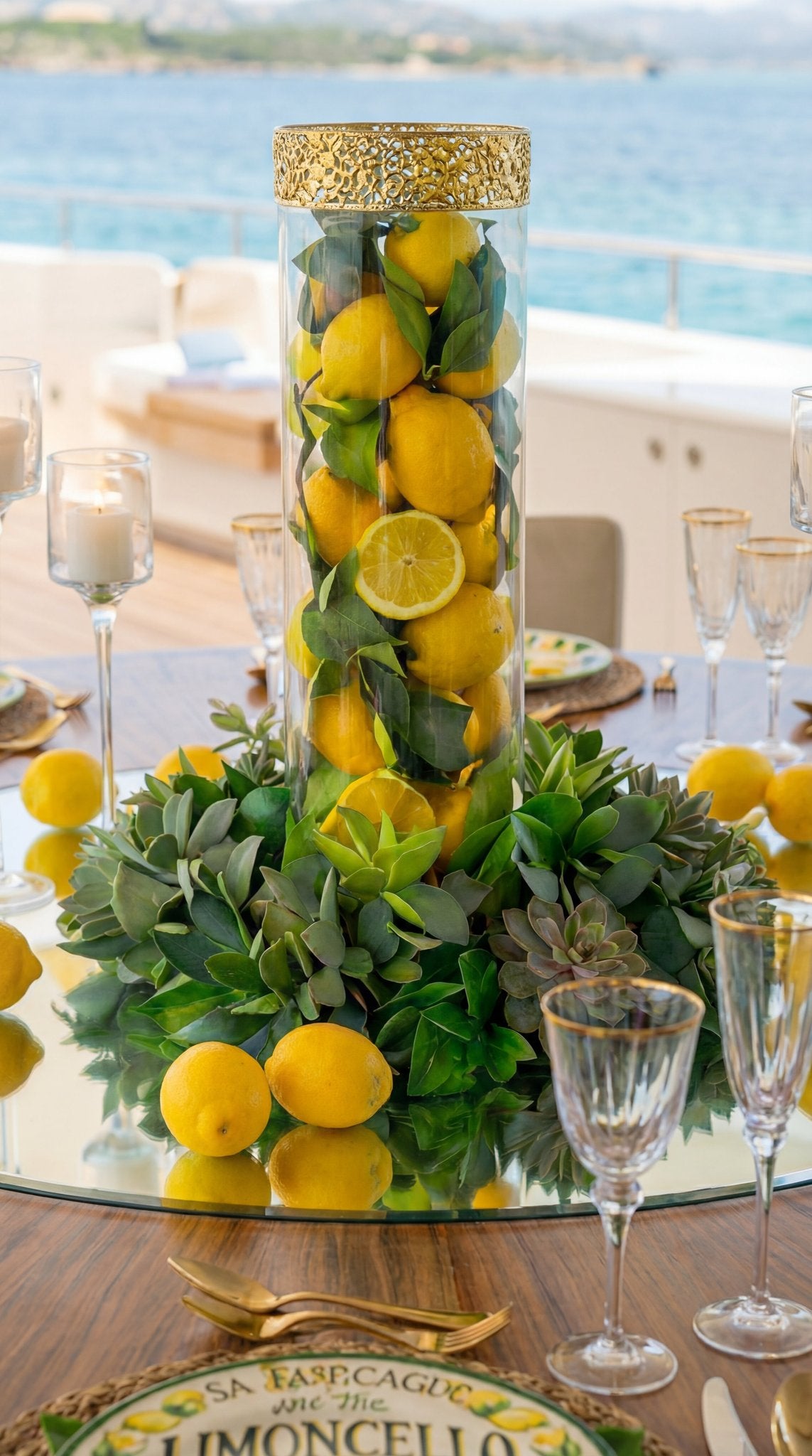🇮🇹 Limoncello Luxe Tablescape – Round 12 Seater