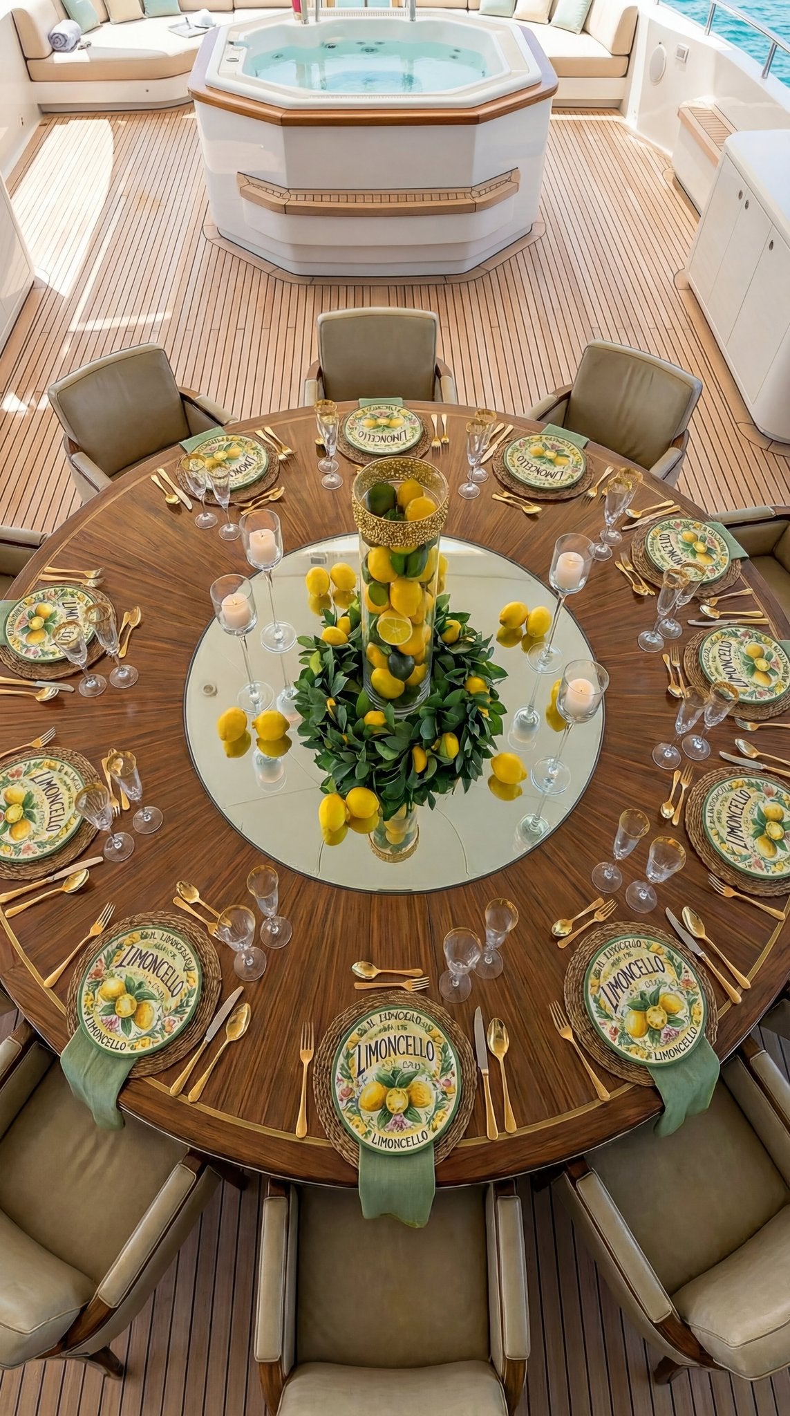 🇮🇹 Limoncello Luxe Tablescape – Round 12 Seater