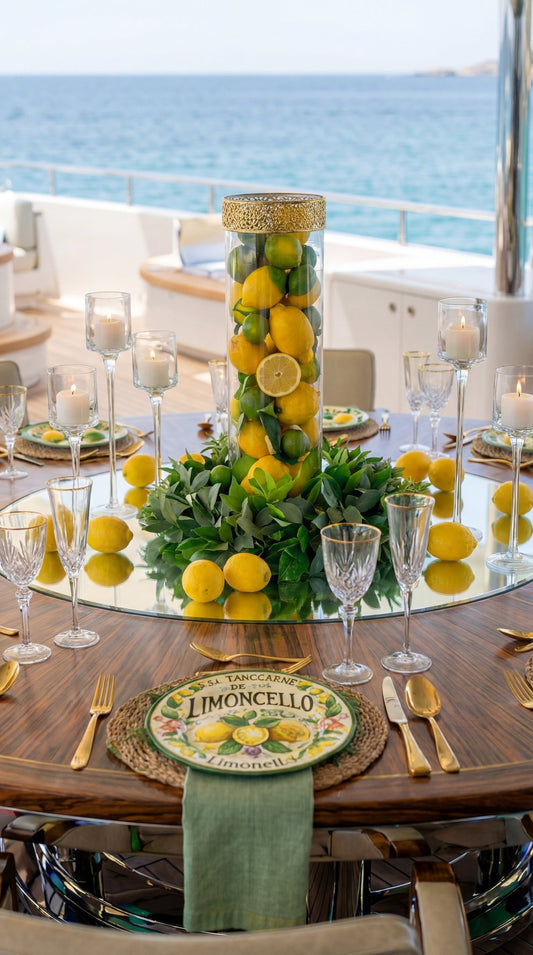 🇮🇹 Limoncello Luxe Tablescape – Round 12 Seater