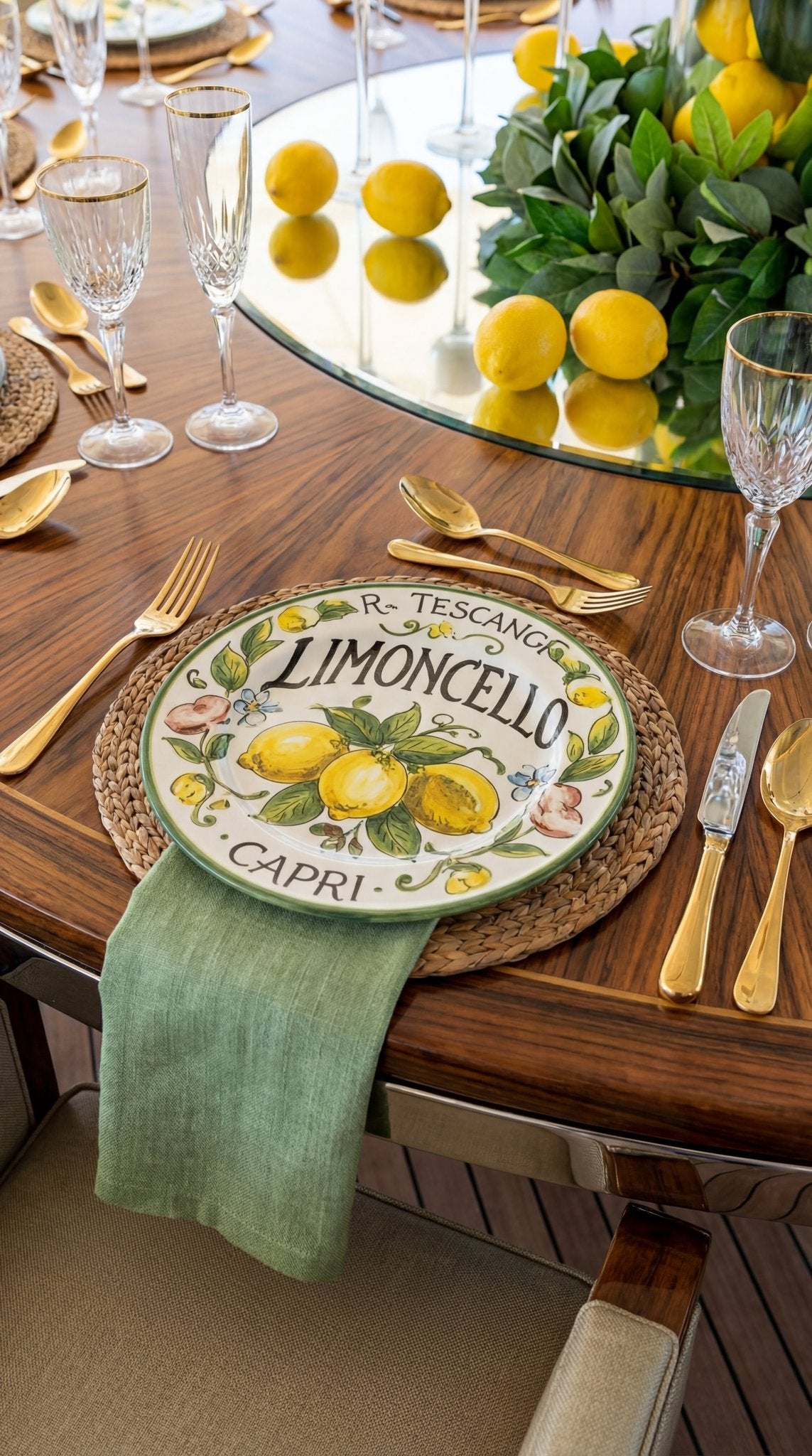 🇮🇹 Limoncello Luxe Tablescape – Round 12 Seater