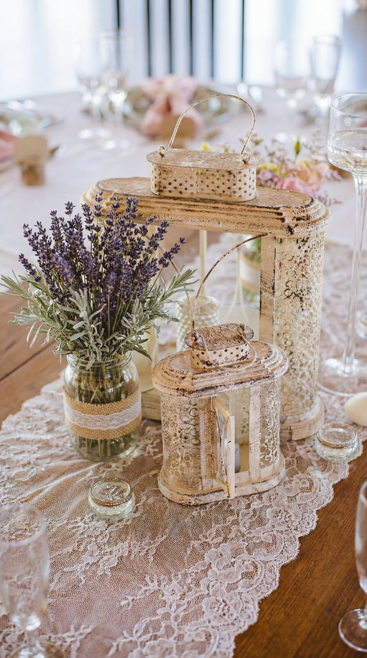 🇫🇷 Lavande Lumière Tablescape - Rectangular 12 Seater Table