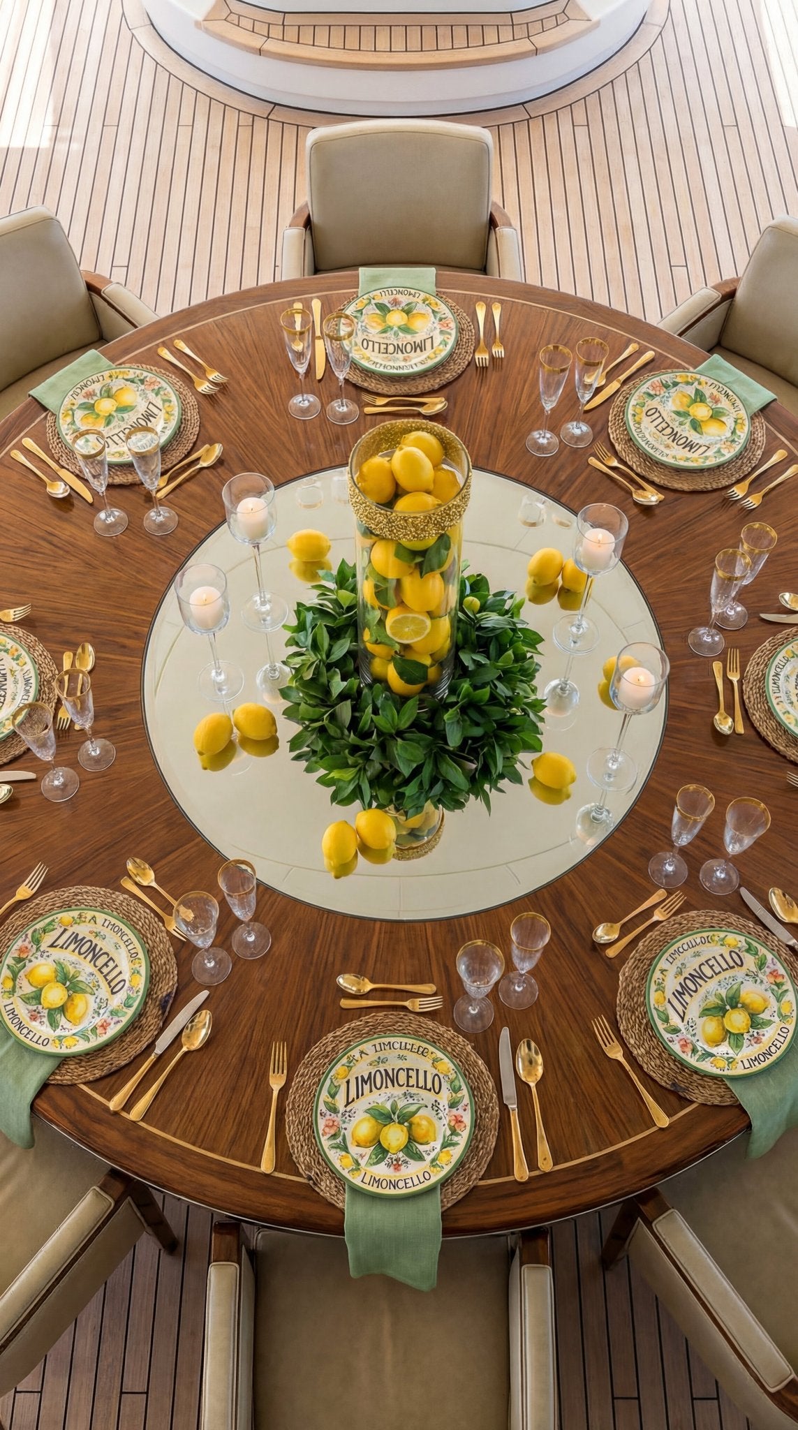 🇮🇹 Limoncello Luxe Tablescape – Round 12 Seater